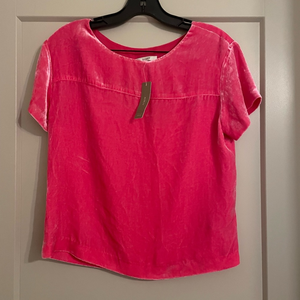 NWT Jcrew velvet pink top size 2